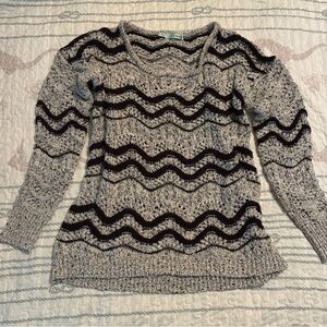 Maurices Black and White Zigzag Sweater